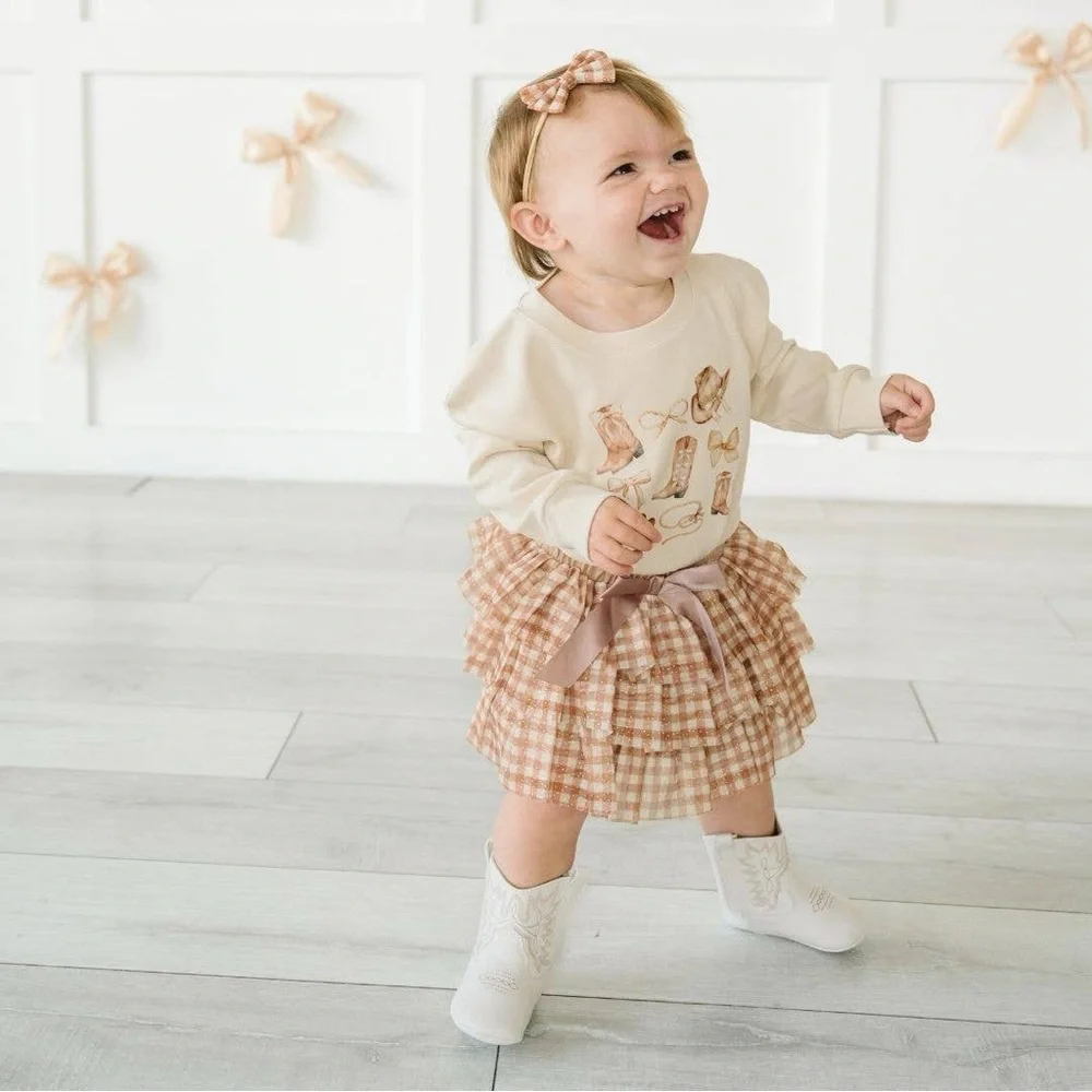 Sweet Wink Cowgirl Western Long Sleeve Bubble Romper 0-3 3-6 6-12 months - Picture 3 of 4
